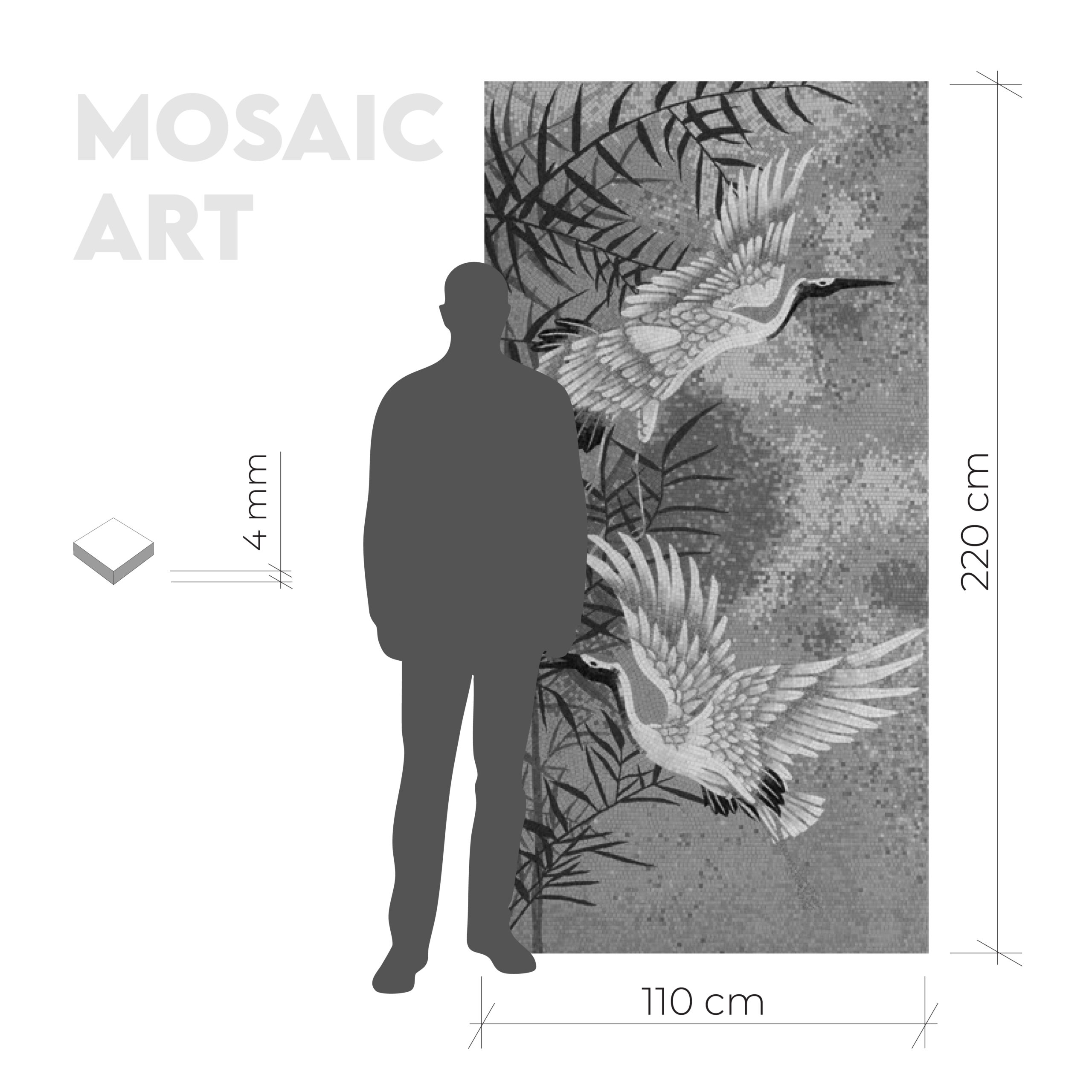 Cranes – 110×220 cm