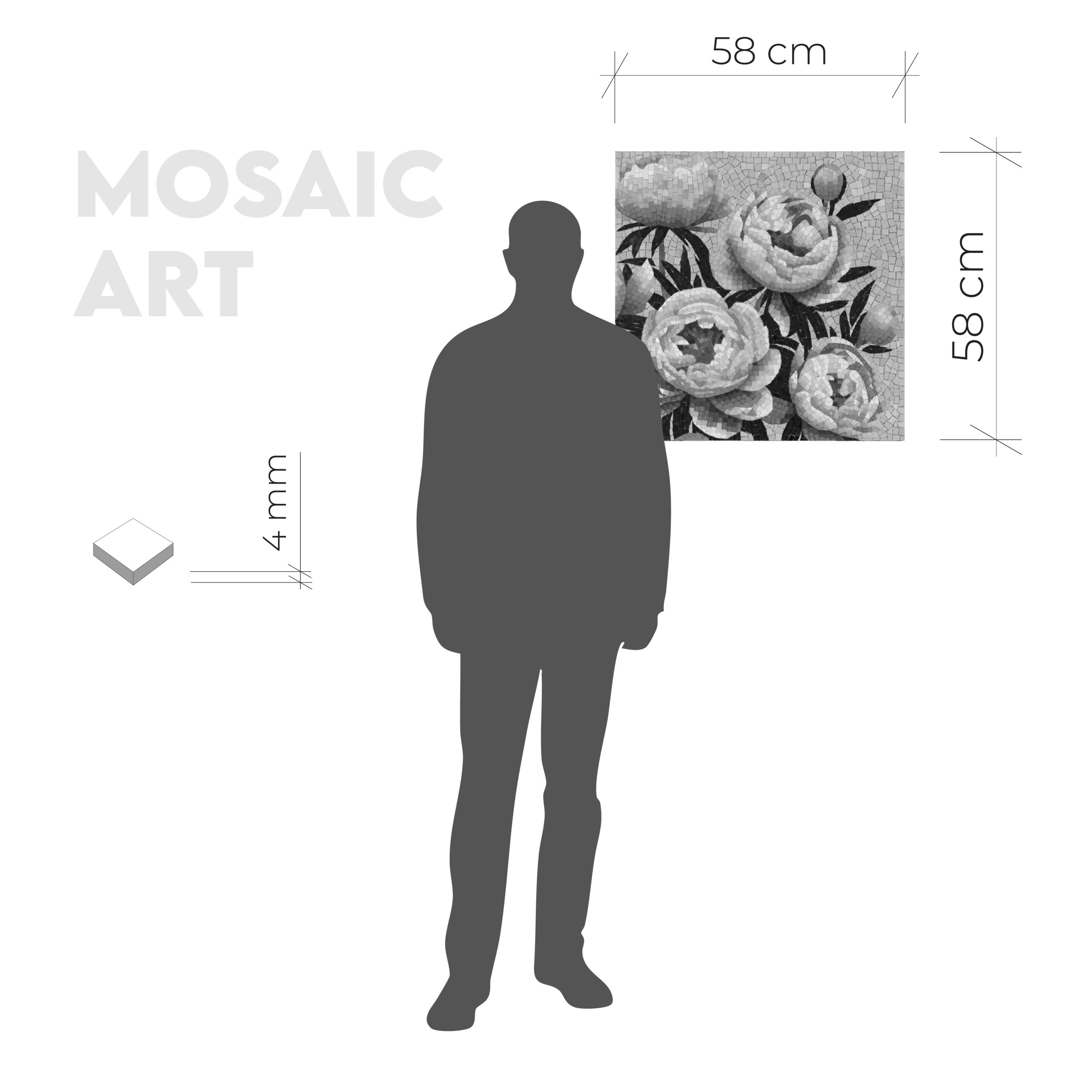 Peonies – 58×58 cm